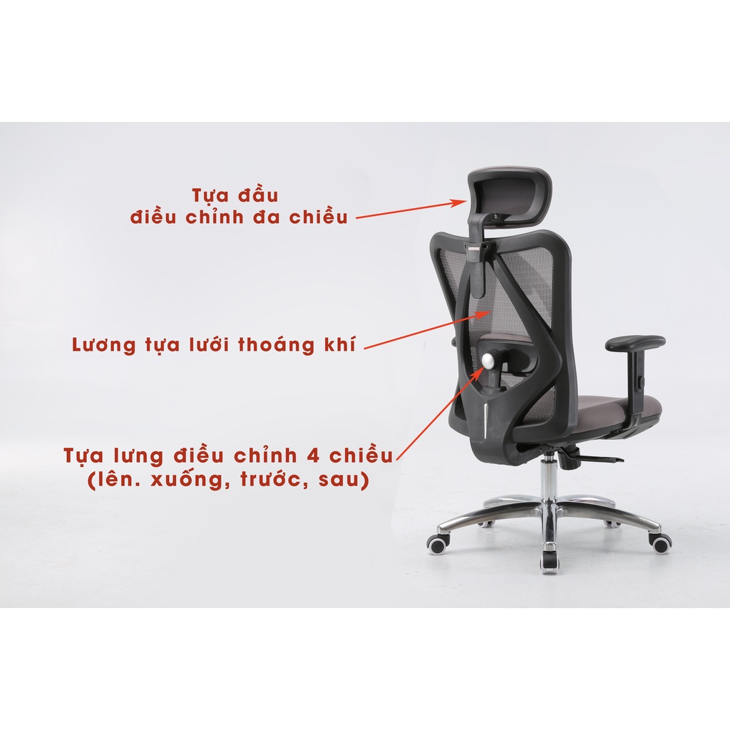 Ghế Sihoo M18- Ghế công thái học Bảo Hành Hãng chính hãng 36 Tháng- 2 Màu Grey & Black