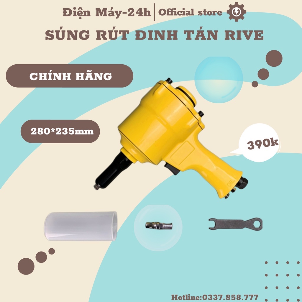 Súng rút đinh tán Rive bằng hơi Taiwan TOP