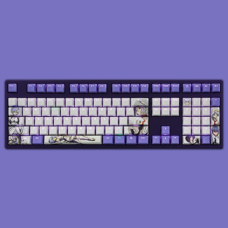 Ayanami Rei Keycap Cherry Profile EVA Theme Anime PBT Dye Bàn phím cơ thăng hoa Bộ keycap