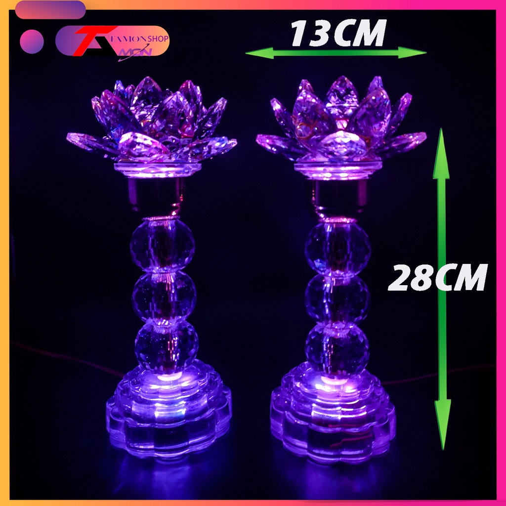 Cặp đèn thờ cầu hoa sen trang trí tủ thờ, đèn thờ gia tiên, quan âm bồ tác, Phật tổ như lai