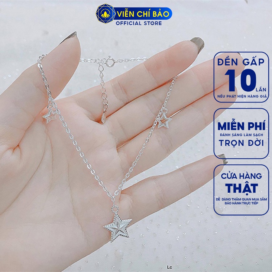 Lắc chân bạc nữ 3 sao Lucky Star chất liệu bạc S925 thời trang phụ kiện trang sức nữ Viễn Chí Bảo L500158