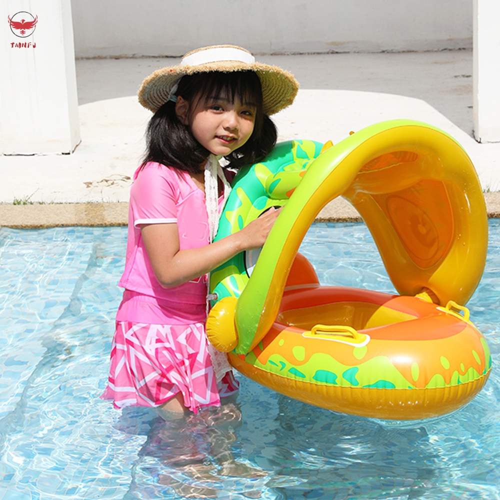 Phao Bơi Bơm Hơi Có Mái Che Nắng Bảo Vệ An Toàn Cho Bé