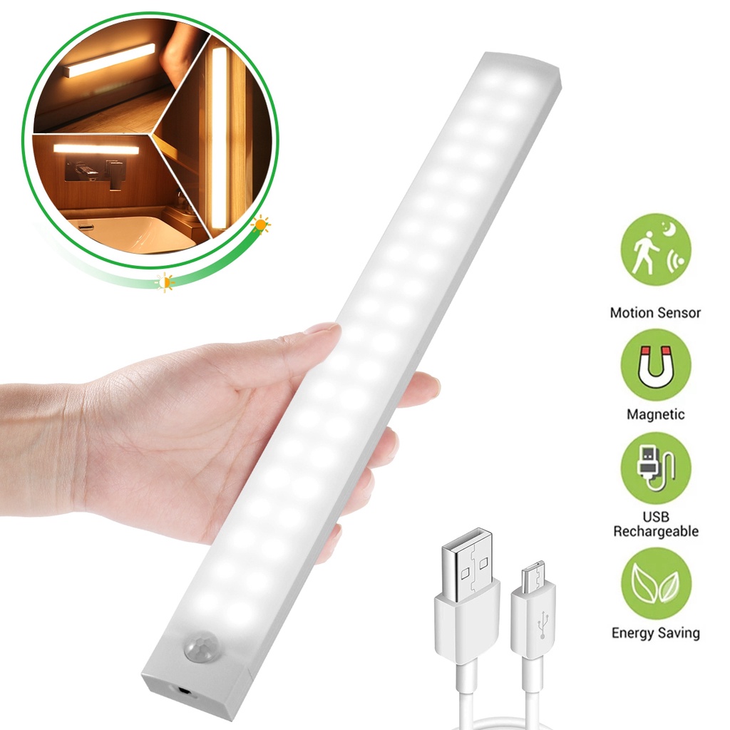 Đèn LED Mini Không Dây Cảm Biến Chuyển Động Ban Đêm Đa Ứng Dụng Cho Nhà Bếp Phòng Ngủ Cầu Thang