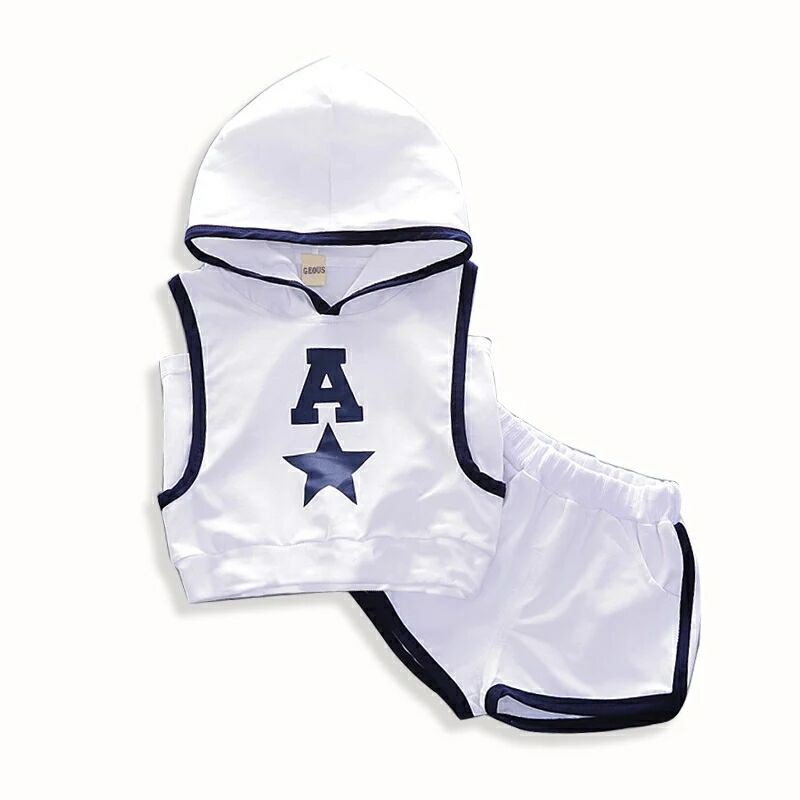 Set Đồ Mùa Hè 2 Món Gồm Áo Thun Cotton Không Tay + Quần Ngắn Thời Trang Cho Bé