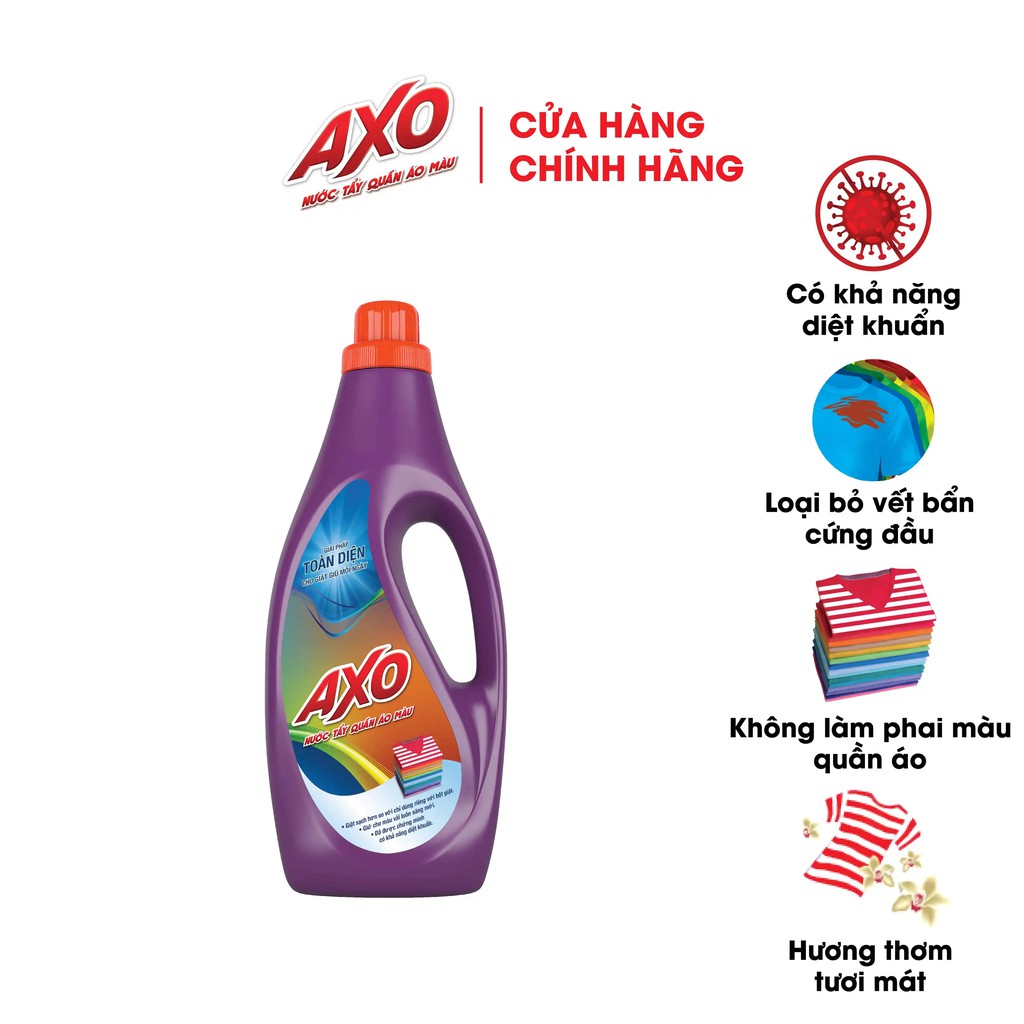 Nước Tẩy Quần Áo Màu AXO Hương Hoa Lavender Chai 1.8L