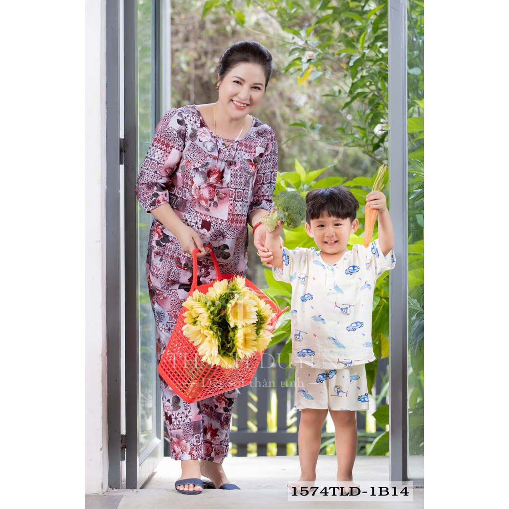 Đồ bộ Tole nữ mặc nhà Thành Duyên bông, tay lở dài, không rút, thoáng mát - 1574TLD
