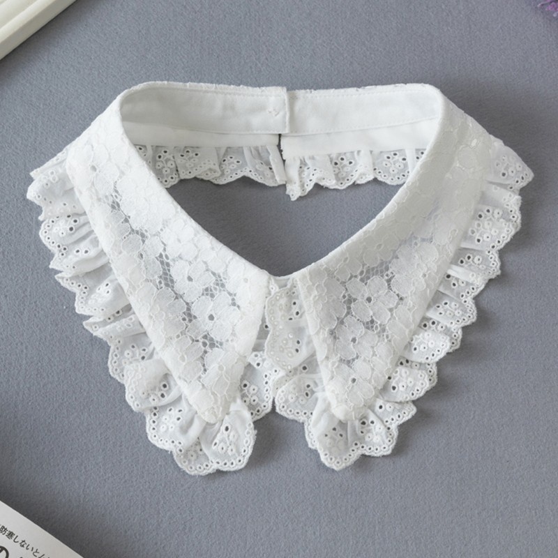 Cổ áo phối ren hoa có thể tháo rời thời trang cho nữ