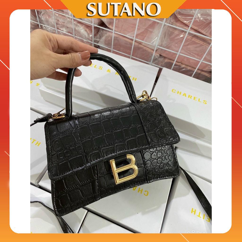 [Mã FAMAYWA2 giảm 10K đơn 50K] Túi xách đeo chéo nữ da rắn khóa chữ B sang chảnh T252 | BigBuy360 - bigbuy360.vn