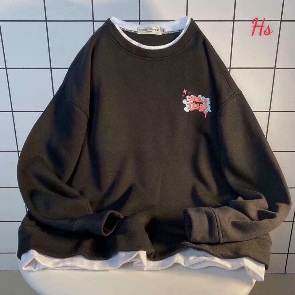Áo khoác nỉ cổ tròn Sweater Jungle Tiger 2 màu, chất liệu nỉ cotton mềm mịn thoáng size <70kg. HS03