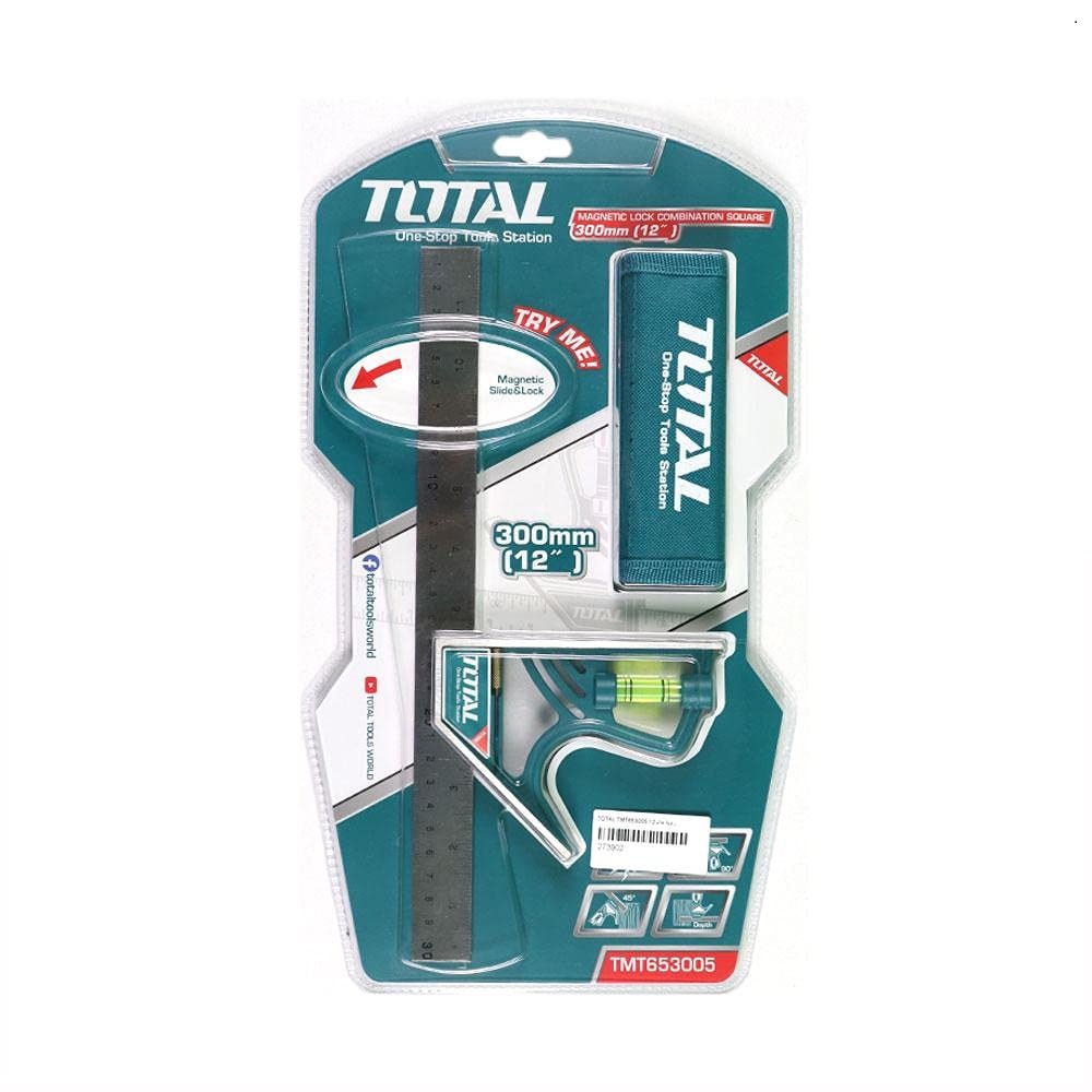 Thước vuông kết hợp cán nhựa 30 cm Total TMT653005