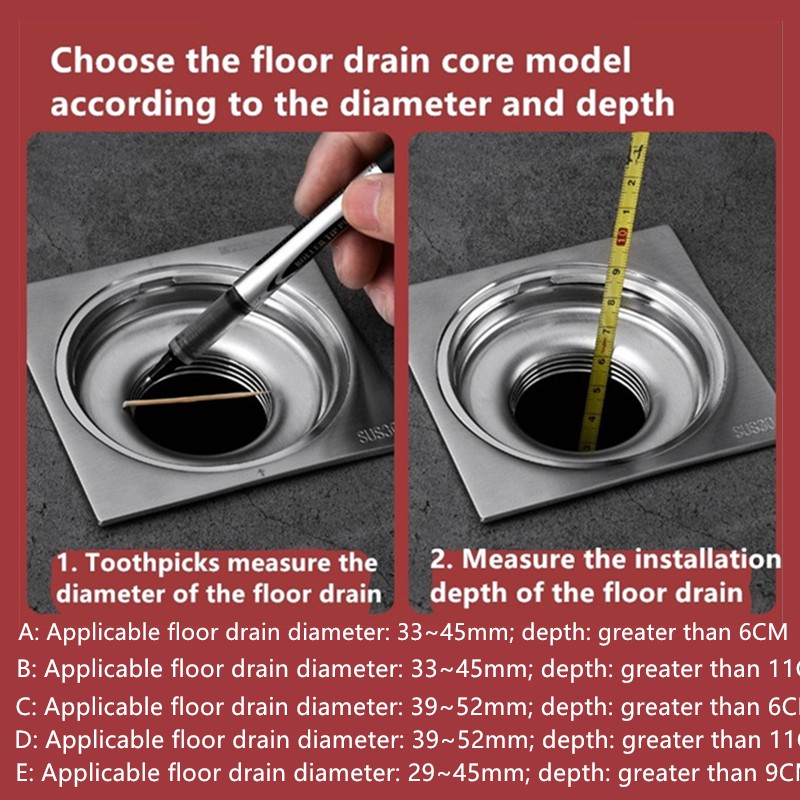 Nắp Cống Thoát Nước Sàn Nhà Bằng Thép Không Gỉ 304 Chống Mùi Hôi Khử Mùi Chống Mùi Hôi