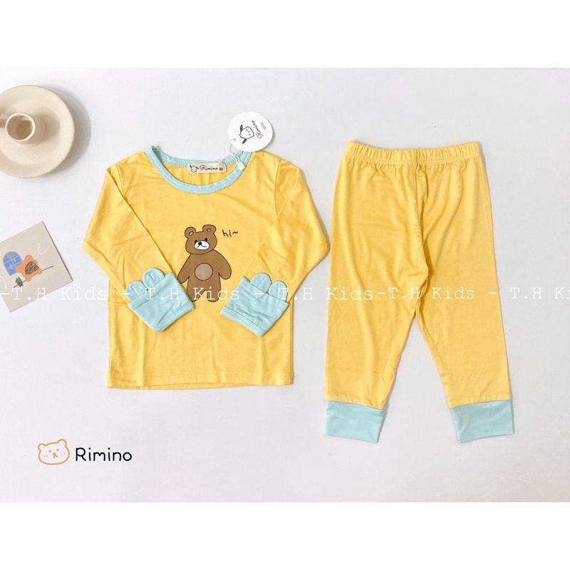 BỘ DÀI TAY THUN LẠNH CON GẤU CHO BÉ TRAI/ GÁI (8-18kg)