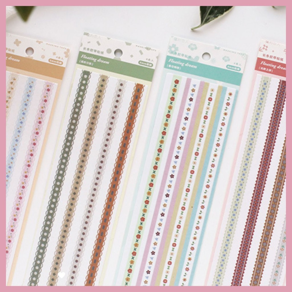 STICKER MASKING TAPE VINTAGE TRANG TRÍ SỔ/PLANNER