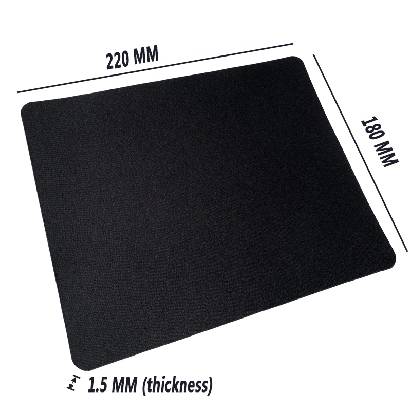 Thảm lót chuột máy tính màu đen chất lượng cao tiện lợi 18x22cm
