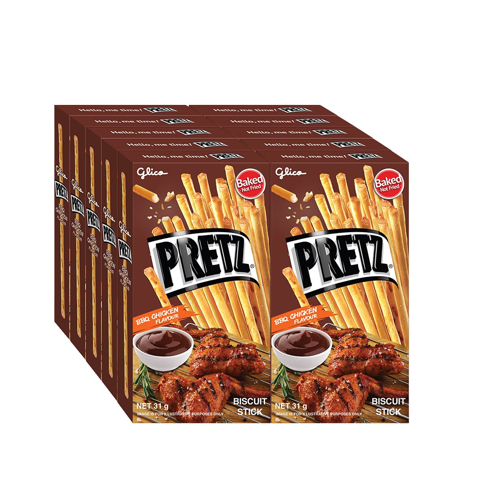 Combo 10 hộp Bánh que Pretz BBQ Chicken Flavour (31g/hộp) nướng giòn không chiên vị gà nướng:Chính hãng