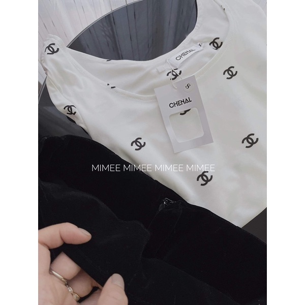 Áo chenal mpb tặng kèm quần short nhung cạp cao mimee