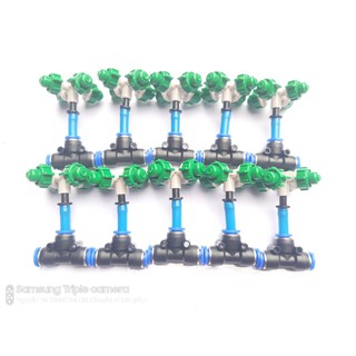 BỘ 1 béc phun sương 4 hướng tưới cây và T nối ống 8 li - 1213