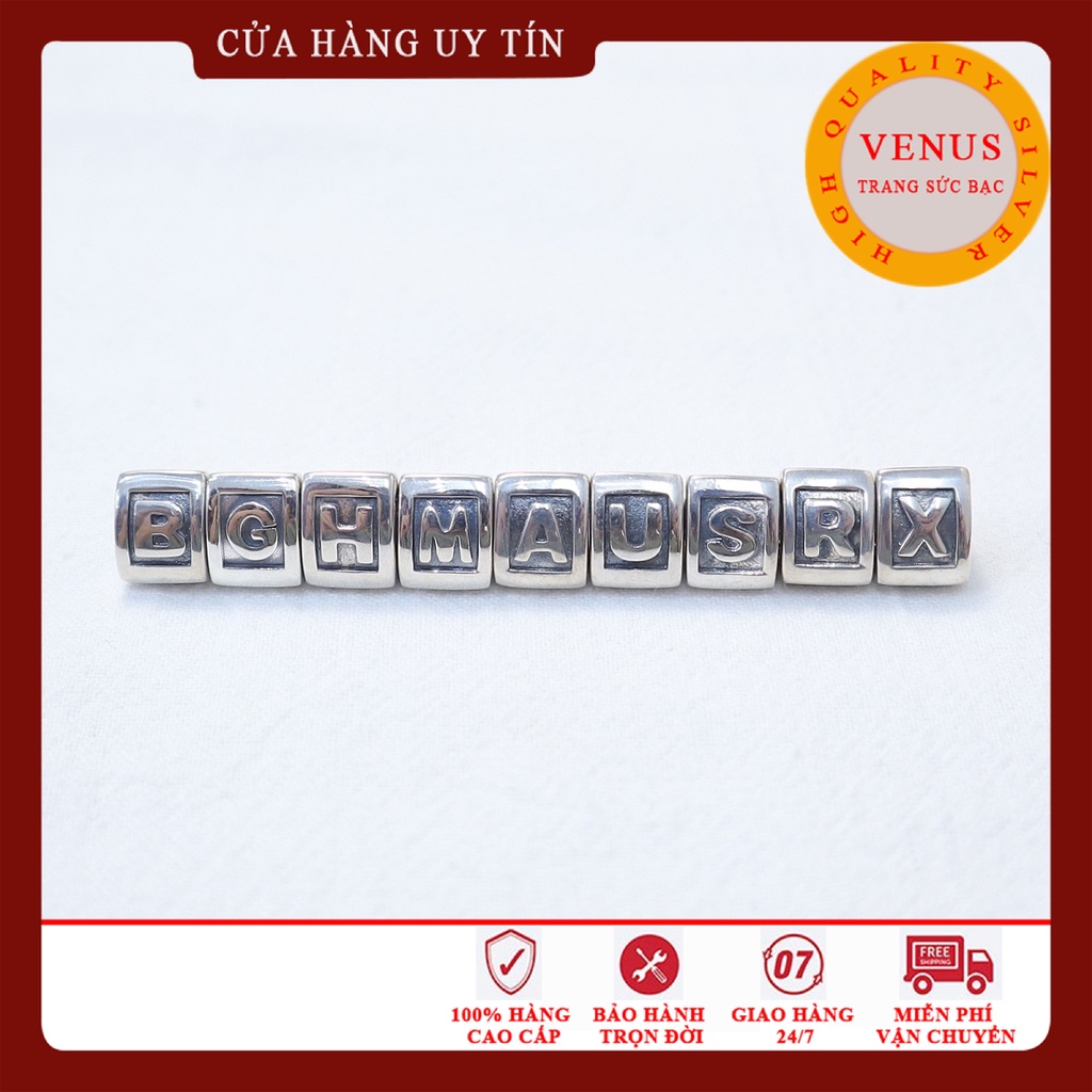 Charm chữ cái- Bạc 925 cao cấp- Trang sức bạc Venus
