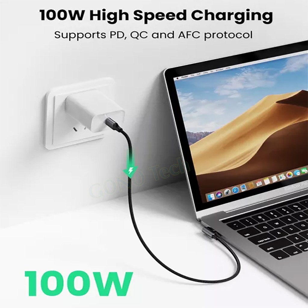 Cáp sạc USB Type C PD 100W UGREEN Cho Điện thoại Laptop Máy tính bảng | 70427 70429 70643 70645 20583 90794