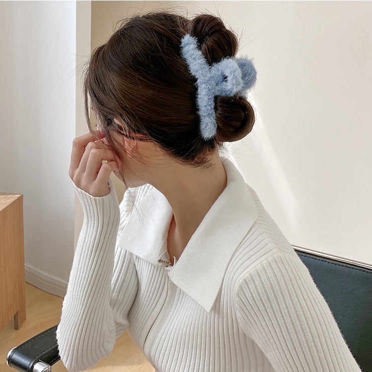Kẹp bấu tóc lông thỏ dễ thương cho nữ