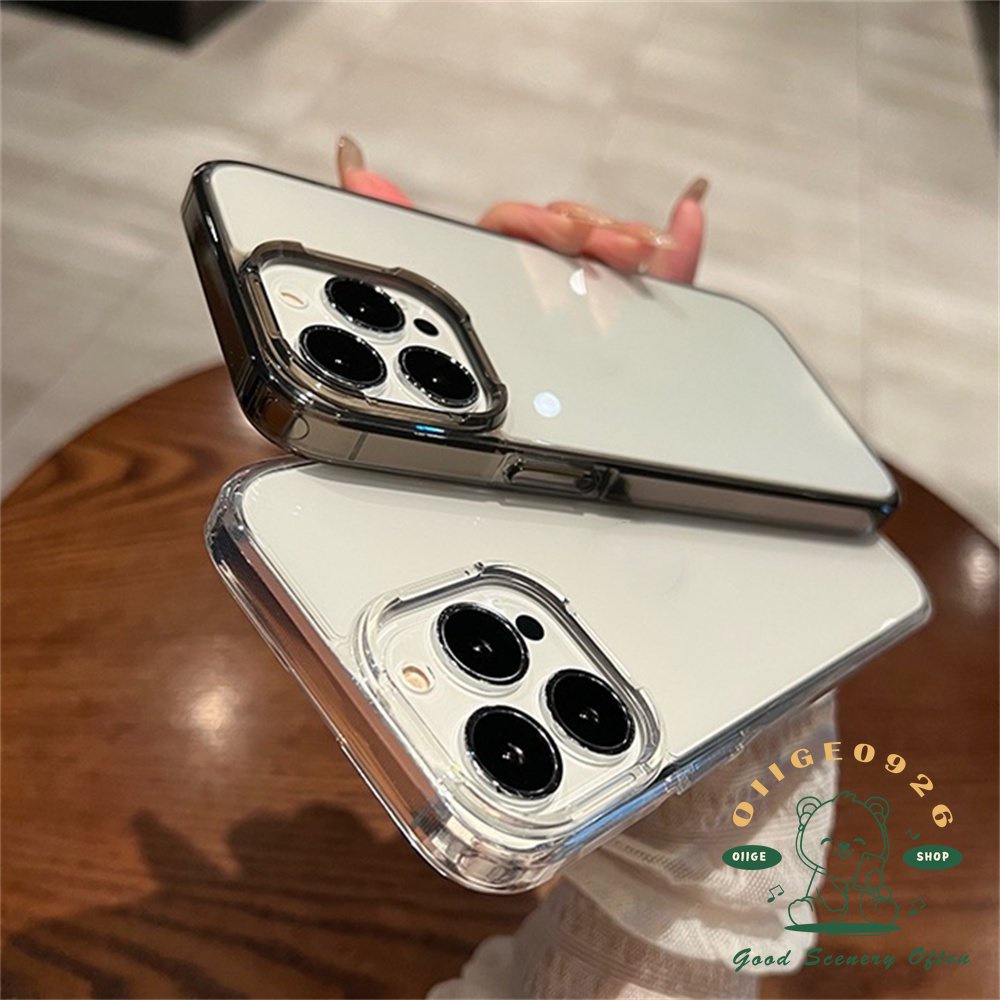 Ốp Điện Thoại TPU Trong Suốt Màu Tím Cho Iphone 14 / 13 / 12 Pro Max Plus