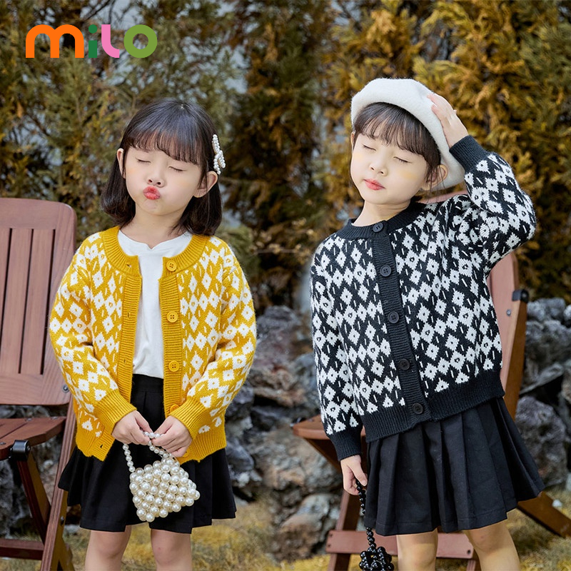 Milo Áo Khoác cardigan Dệt Kim Phong Cách Hàn Quốc Thời Trang Xuân Thu Cho Bé Gái