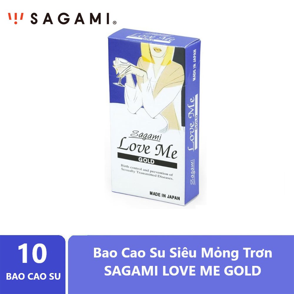 Hộp 10c Bao Cao Su Nhật Bản Siêu Mỏng Trơn SAGAMI LOVE ME GOLD