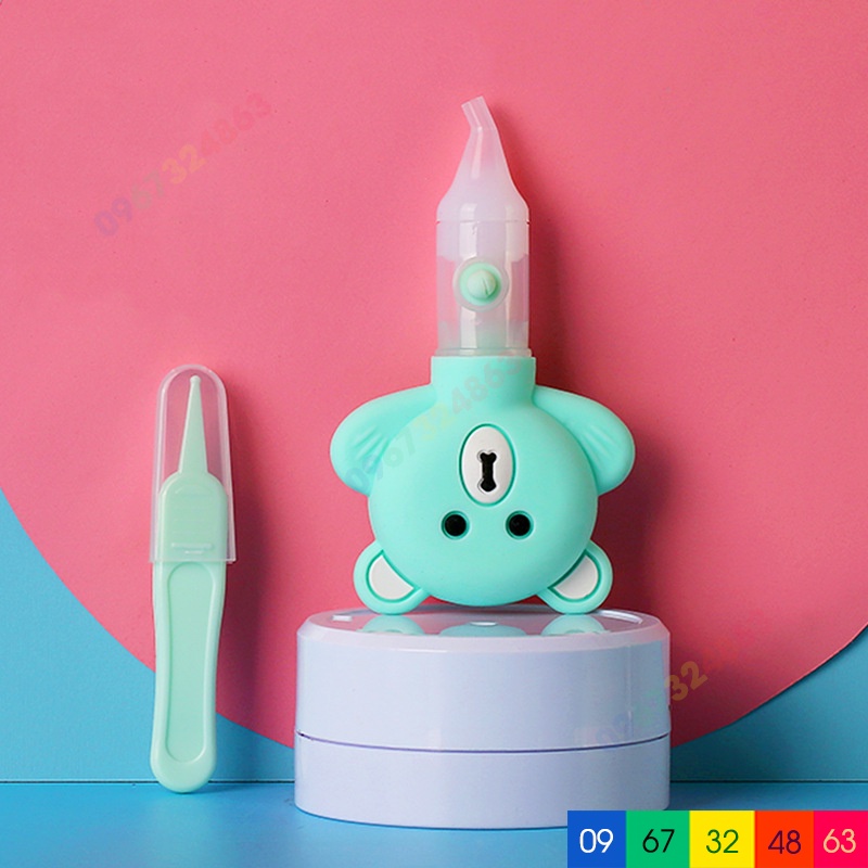 Hút mũi GẤU kèm nhíp gắp rỉ mũi có hộp đựng cho bé