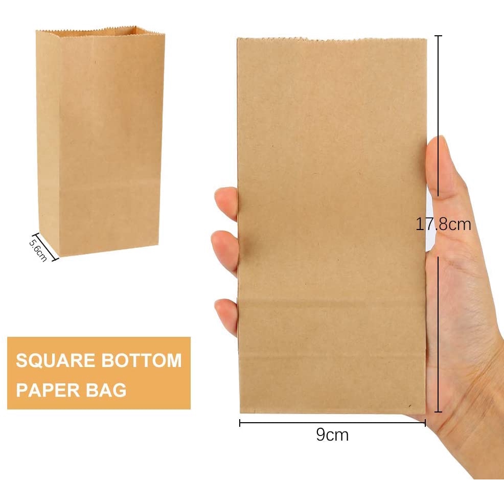 100 túi giấy carton đựng bánh mì / thức ăn vặt / phụ kiện trang trí ngày cưới