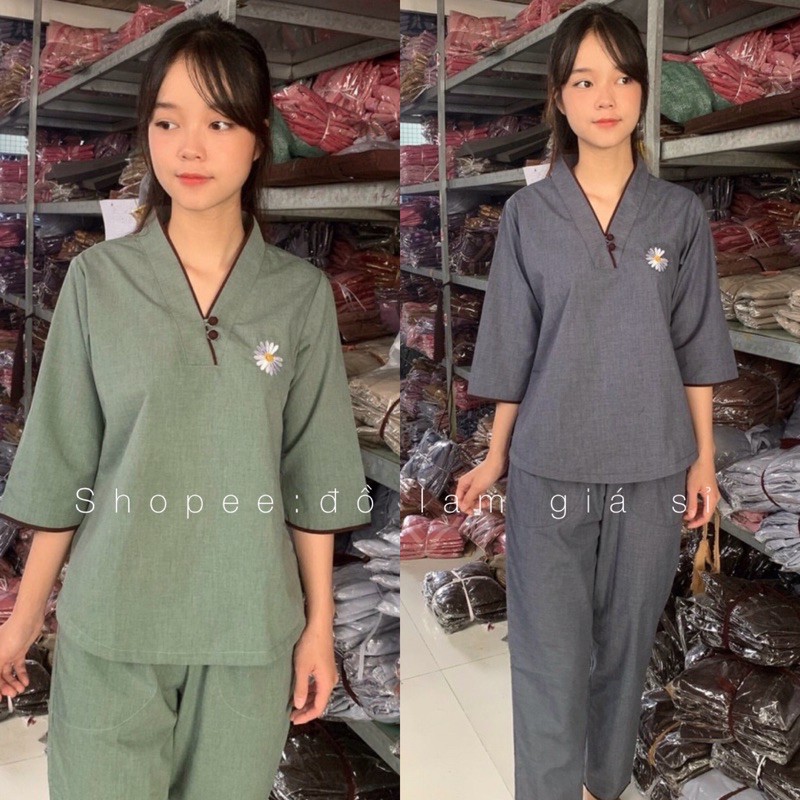 Áo Lam Đi Chùa # BÀ LAI 2 NÚT VẢI KATE &amp; XÔ GIÁ RẺ VÔ ĐỊCH