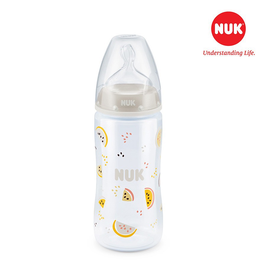 (Chính hãng) Bình sữa NUK nhựa PP núm ti Silicone 300ml