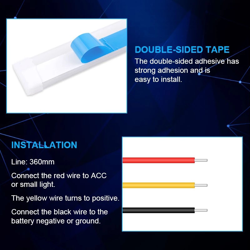 UNI-SHINE 2 cái 30 cm 45 cm 60 cm Led DRL Đèn chạy ban ngày Quét tín hiệu Quét tín hiệu Không thấm nước Hướng dẫn mềm linh hoạt DRL Dải LED cho Lắp ráp ánh sáng xe hơi