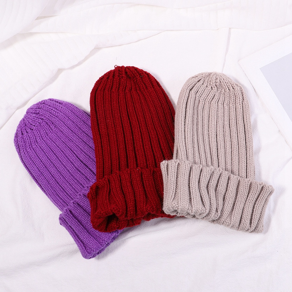 KIDSBOWS Mũ Beanie Dệt Kim Màu Trơn Giữ Ấm Mùa Đông Cho Nam Nữ