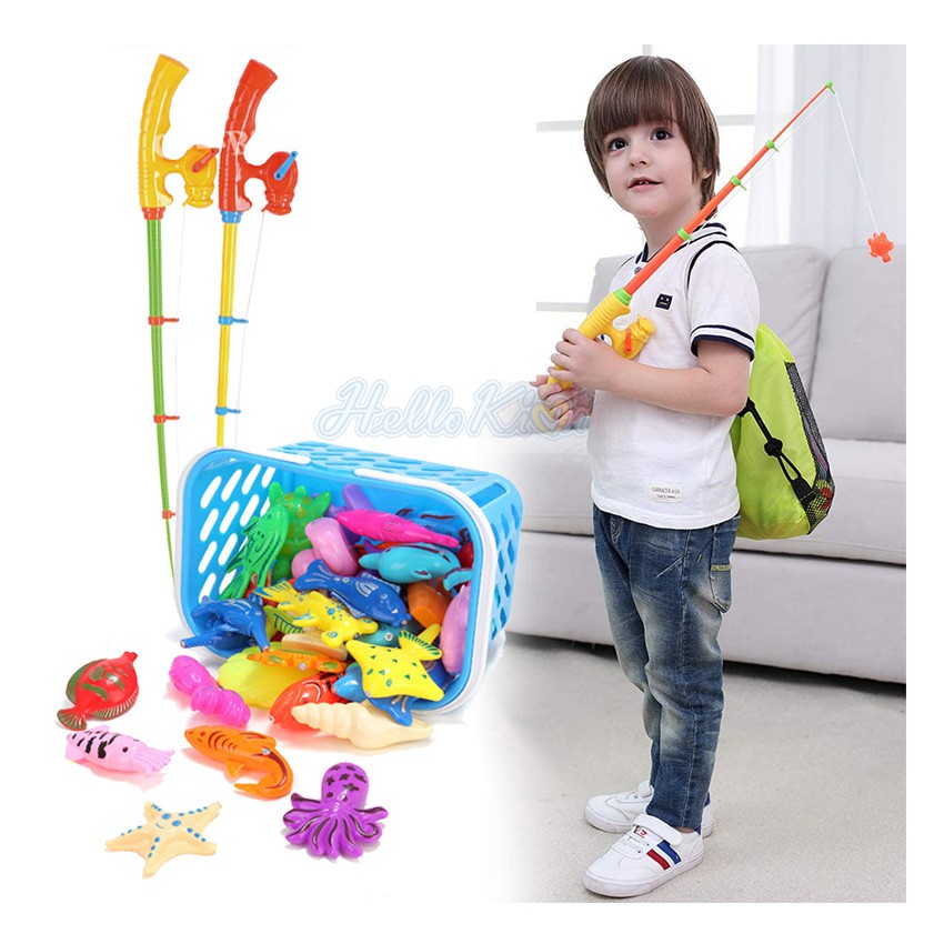 Set 36 món đồ chơi câu cá có nam châm bằng nhựa vui nhộn dành cho bé