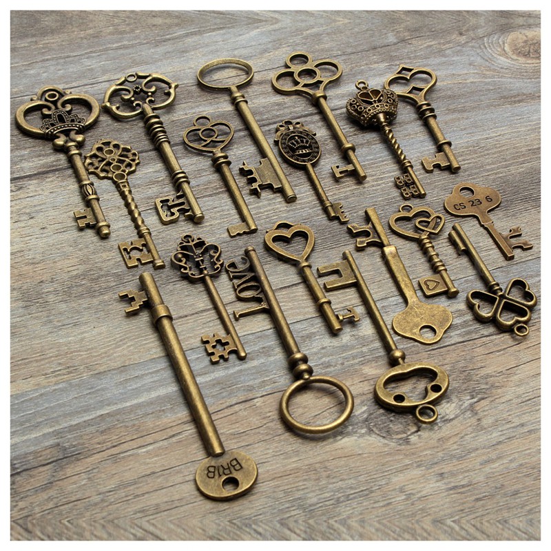 Bộ 18 chìa khóa đồng thau phong cách cổ điển H8