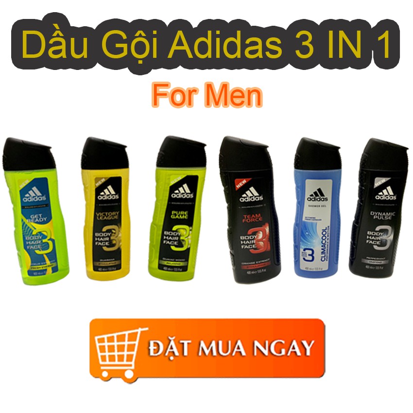 Dầu gội đầu nam Adidas 3 in 1 - Victory league 400 ml - Tây Ban Nha