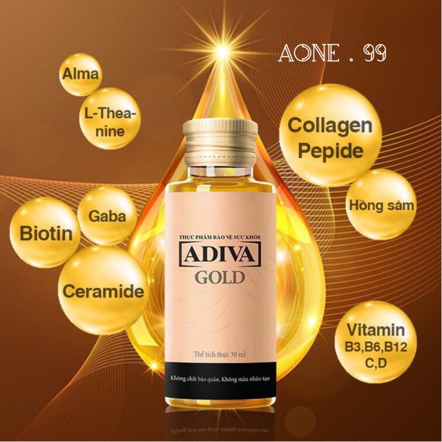 (CHÍNH HÃNG) 01 HỘP Collagen ADIVA GOLD - 14chai/hộp