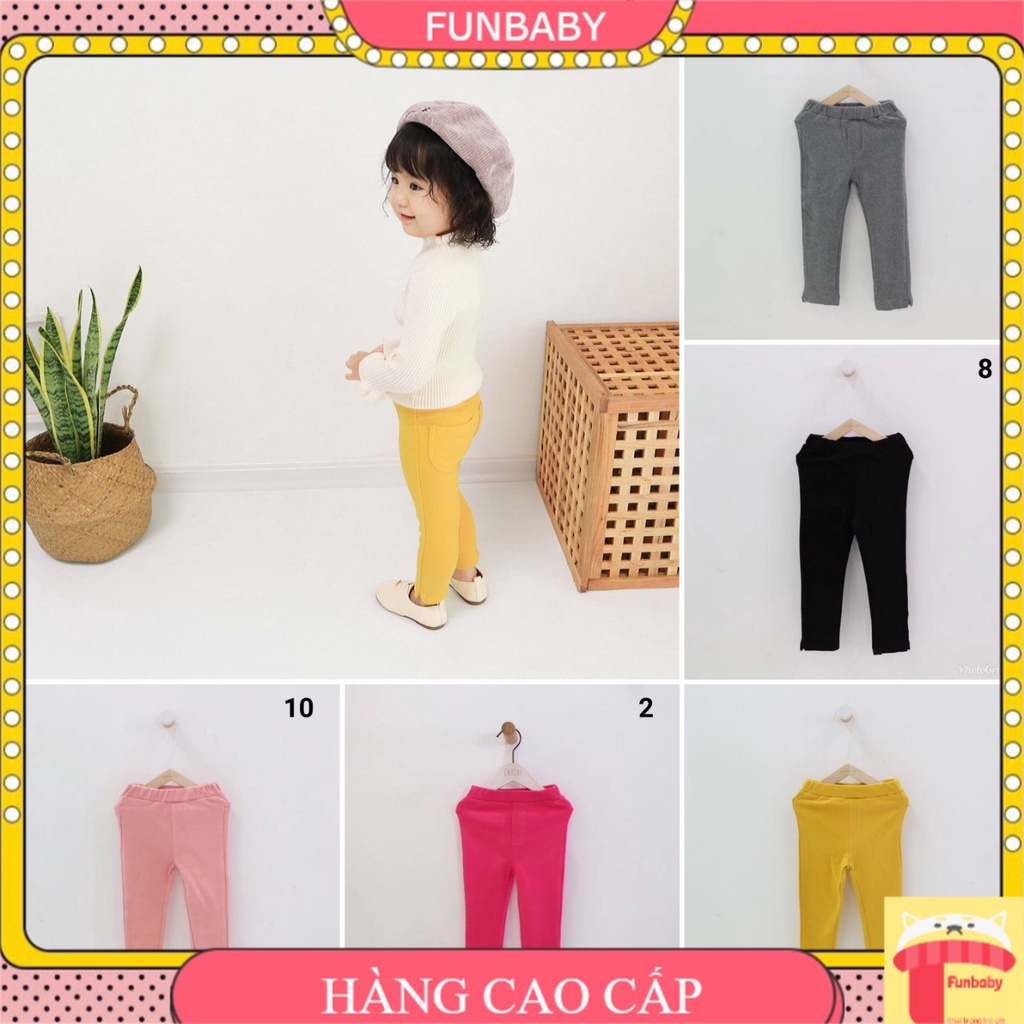 Quần ôm bé trai và bé gái 2-7 tuổi, Quần treging cho bé vải cotton len dày dặn mềm mịn không bai xù