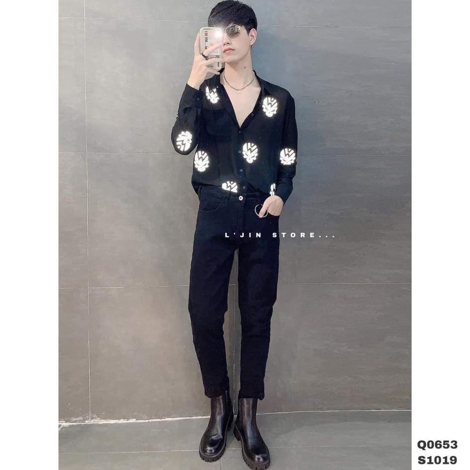SƠ MI XUYÊN THẤU HÌNH ĐẦU LÂU PHẢN QUANG - LJINSTORE | BigBuy360 - bigbuy360.vn