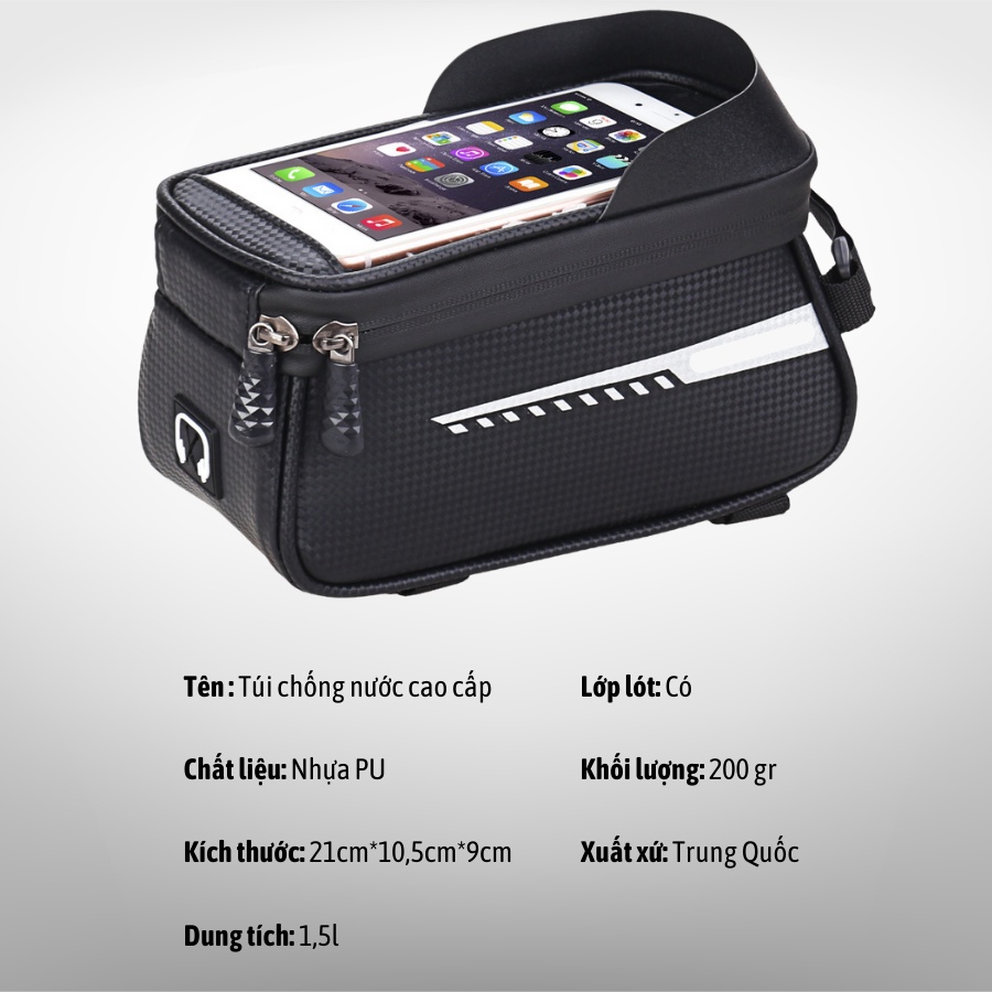 Túi xe đạp thể thao LOẠI XỊN treo gắn sườn chống nước TX01
