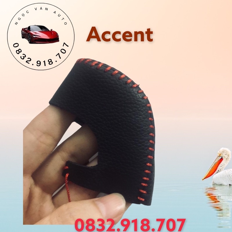 Bao cần số da thật chỉ đỏ xe Kia Cerato , K3, Accent , Elantra 2014-2018 bản MT ( số sàn ).