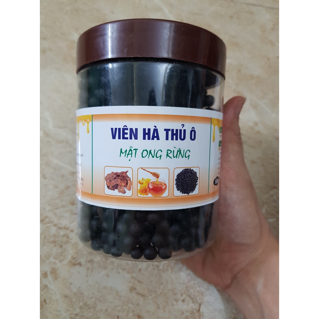 Viên hà thủ ô mật ong rừng nguyên chất (hộp 500g), cải thiện tóc bạc, rụng tóc, hói đầu, đẹp da, trẻ đẹp lâu