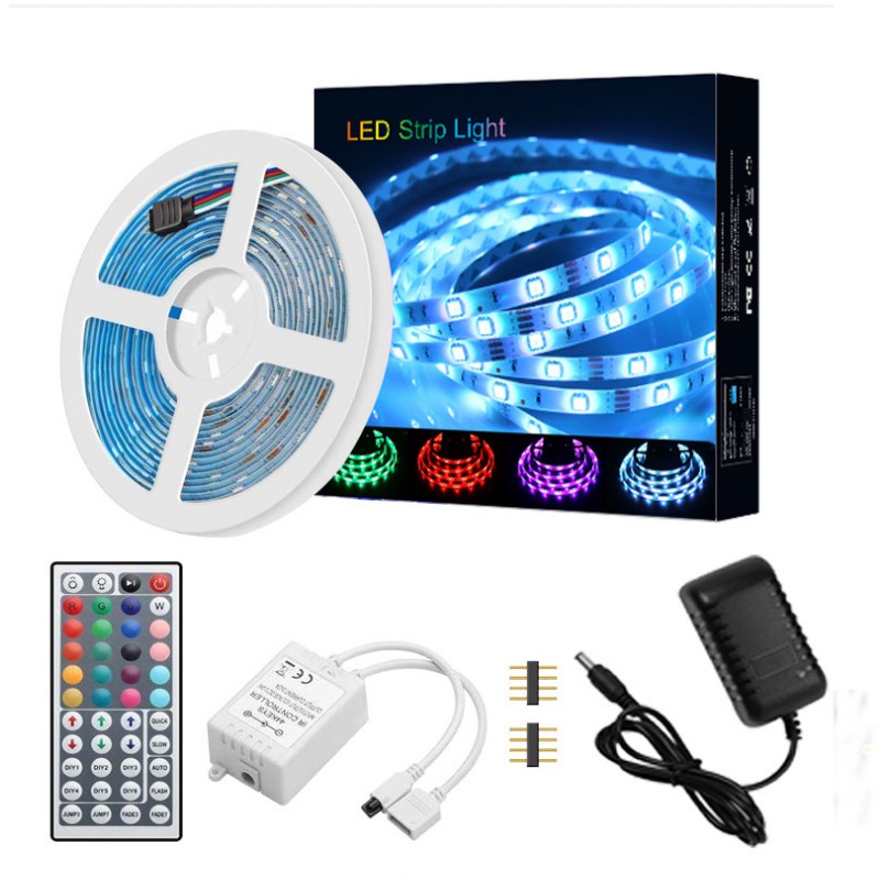 Cuộn Dây Đèn Led 5m 10m Rgb 12v Smd 2835 5050 Rgb Chống Thấm Nước + Điều Khiển Led