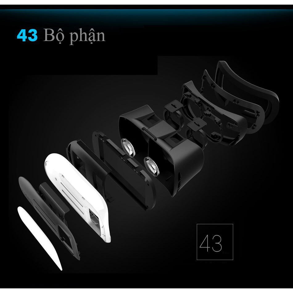 Kính xem phim thực tế ảo Chuẩn 3D VR Box màu trắng đen dùng cho tất cả các dòng điện thoại Phiên bản 2020