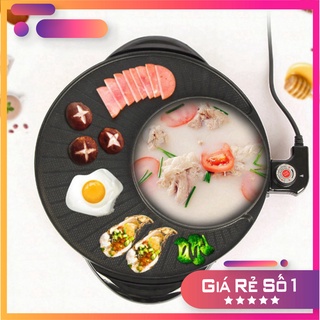 Nồi Lẩu Điện, Bếp Lẩu Kèm Nướng 2 in 1 Đa Năng 34cm, Công Suất 1800W, Bảo hành 12 tháng 💖 LNL Store