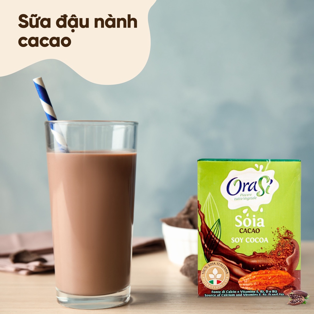 Thực phẩm bổ sung sữa đậu nành ca cao Soy Cocoa Orasi 200ml giàu dinh dưỡng tốt cho sức khỏe