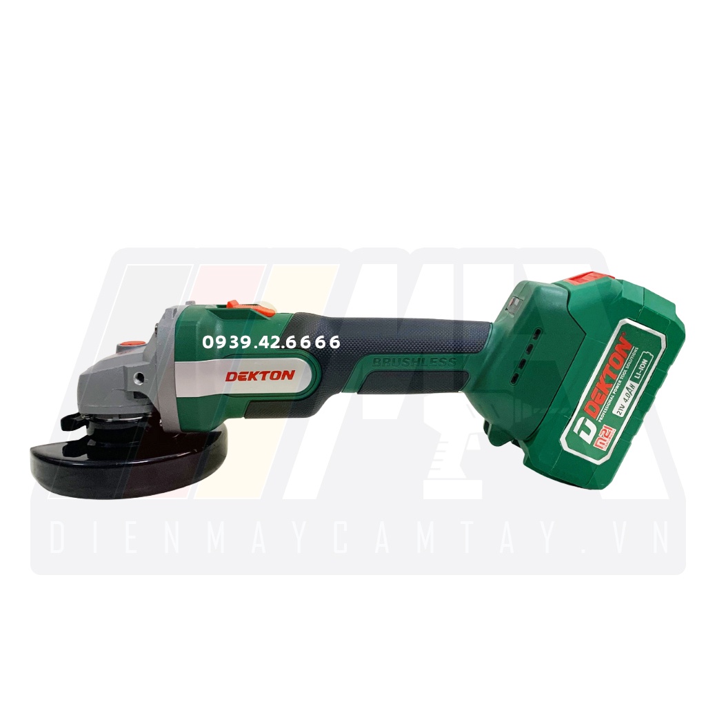 Máy Mài Pin Dekton M21-AG100S - Pin 21v - Motor Brushless - Công Tắc Trượt - Chân Pin Phổ Thông