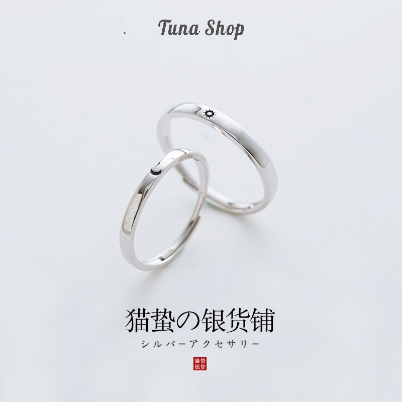 Nhẫn đôi _Bạc cao cấp _Nhận khắc chữ_TUNA SHOP_ HÀNG CÓ SẴN