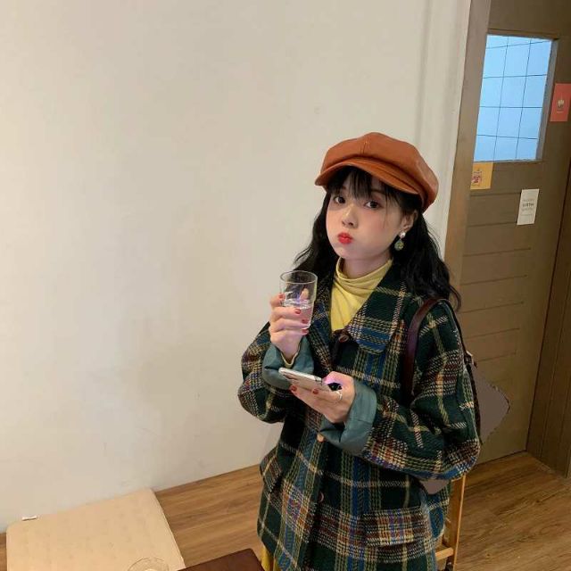 (order) áo khoác dạ kẻ retro phong cách Hàn Quốc | BigBuy360 - bigbuy360.vn