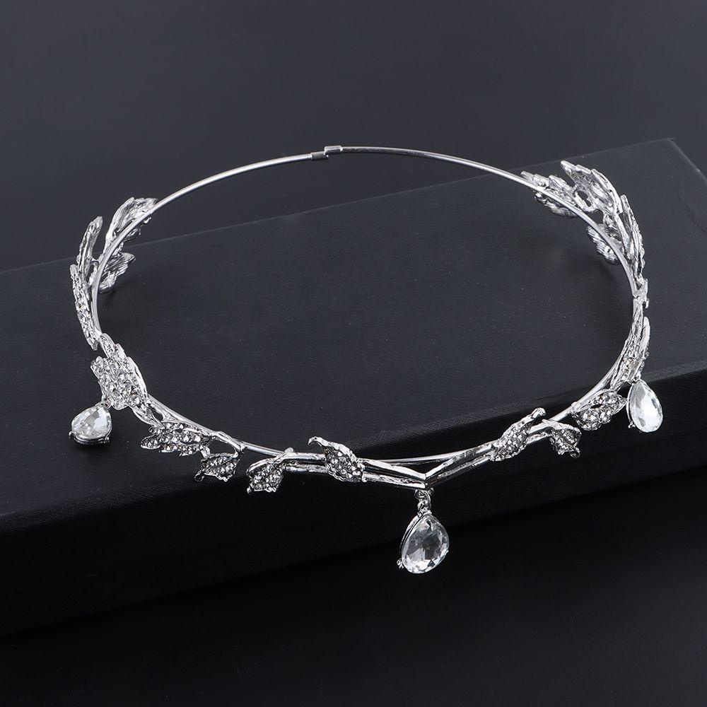 Vương Miện Đội Đầu Cô Dâu Đính Lá Cây Sang Trọng